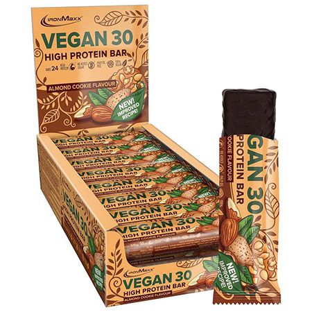🍫 24er Pack IronMaxx Vegan 30 Proteinriegel Almond Cookie ab 17,95€ (statt 24€)
