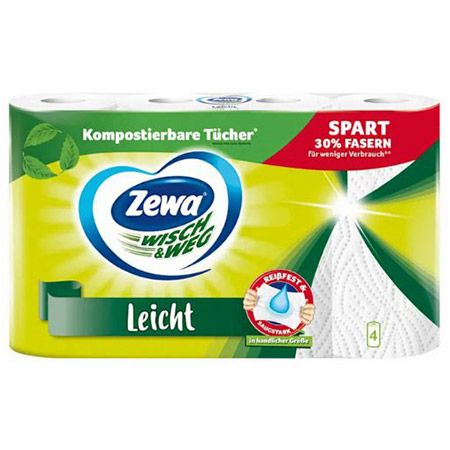 🫟 5 x 4er Pack Zewa Wisch & Weg Leicht Küchenrolle ab 7,95€ (statt 11€)