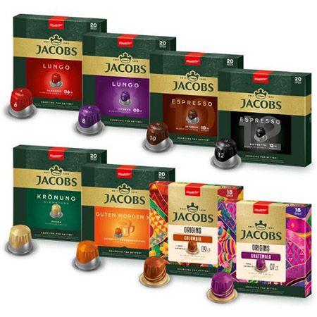 ☕ Jacobs Kaffeekapseln Vielfaltsbox mit 8 Sorten, 156 Kapseln ab 35,99€ (statt 48€)