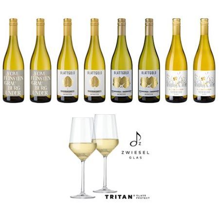 🍷 Burgunder Vielfalt Probierpaket mit 8 Flaschen + 2 Gläser für 42,90€ (statt 100€)