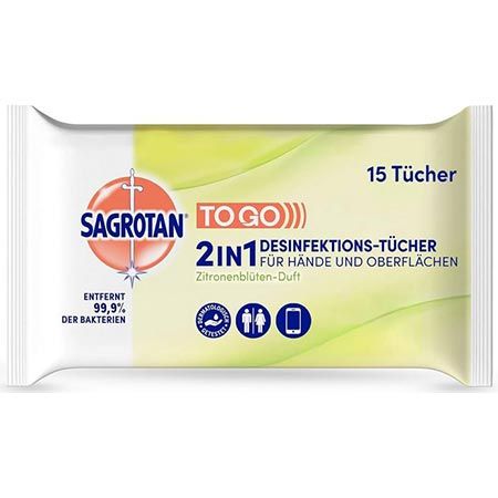 🧼 4 x 15er Pack Sagrotan Desinfektionstücher mit Zitronenblüten ab 5€ (statt 8€)