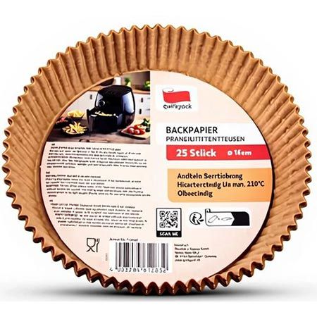 🍗 12 x 25er Pack Quickpack Rundes Airfryer-Backpapier, 16cm ab 8,92€ (statt 18€)