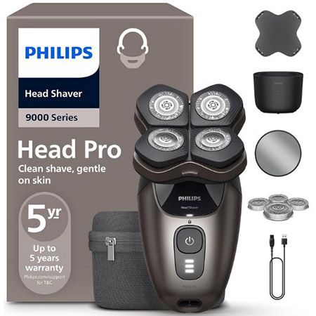 🪒 Philips Head Shaver Pro Series 9000 Glatzenrasierer für 109,99€ (statt 136€)