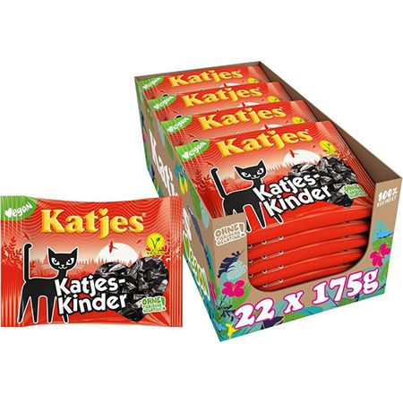 🍬 3,85kg Katjes-Kinder Lakritz-Kätzchen, 22 x 175g für 21,78€ (statt 26€)
