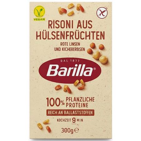 🍛 Barilla Risoni aus Rote Linsen & Kichererbsen, 300g ab 2,96€ (statt 4€)