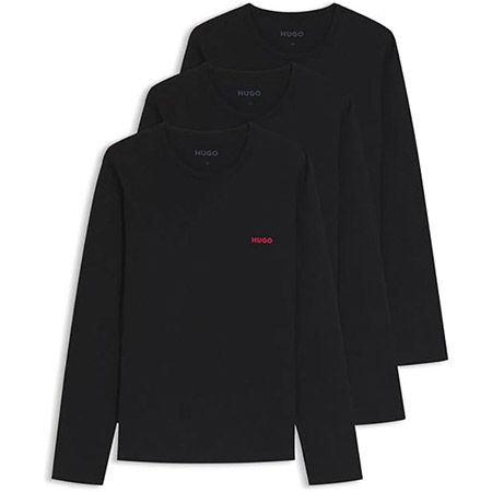 👕 3er Pack HUGO LS RN Triplet Longsleeves im Mix oder Schwarz für 36€ (statt 51€)