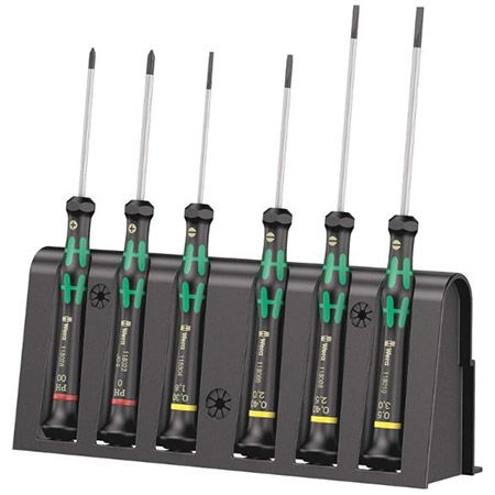 🪛 Wera 2035/6 A Elektroniker-Schraubendrehersatz + Rack, 6-tlg. für 20,54€ (statt 26€)