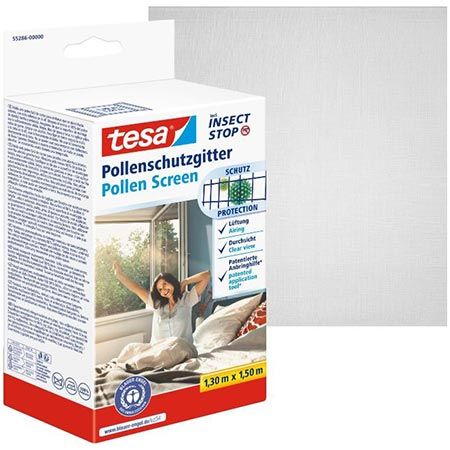 🌼 tesa Pollenschutzgitter für Allergiker mit Klettband, 130 x 150cm für 20,59€ (statt 27€)