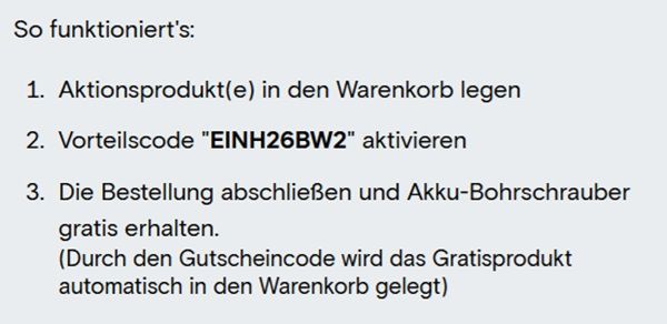 Conrad: Gratis Akku Bohrschrauber zum Kauf eines Power X Change Aktionproduktes