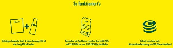 🥗 1x Bonduelle Salat kaufen & 1x Kühne Dressing oder Essig gratis dazu