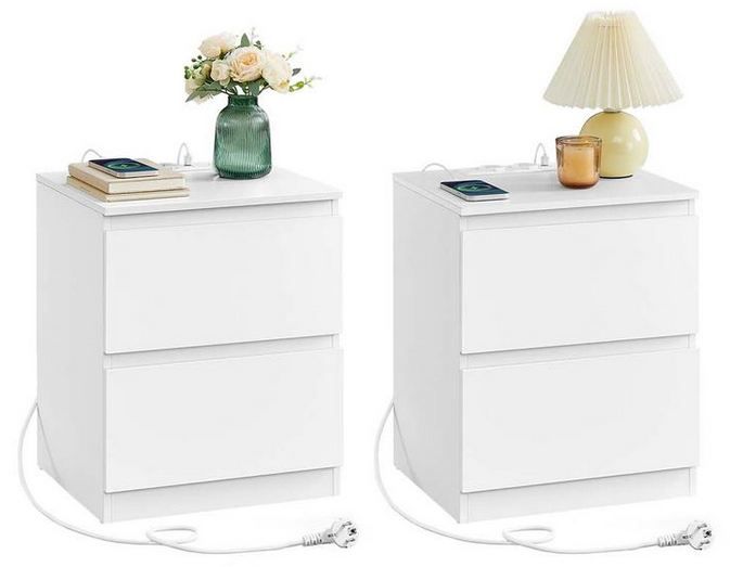 🛏️ 2er Set Vasagle Nachttisch mit Steckdosen & Schubladen für 54,99€ (statt 73€)
