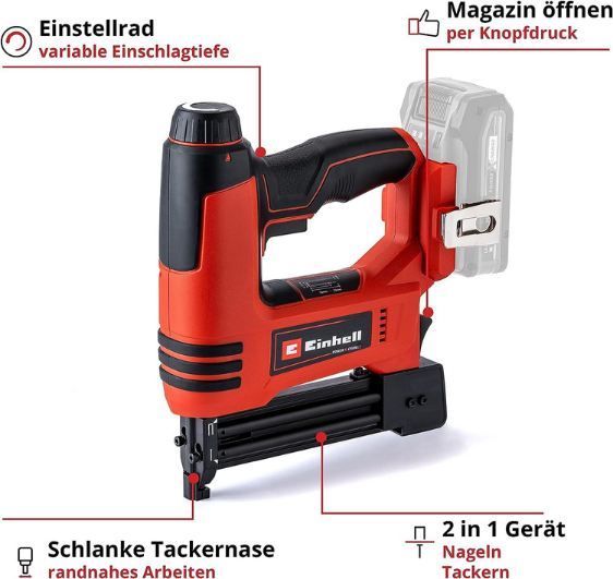 🧰 Einhell TE CN 18 Li Solo Akku Nagler inkl. Zubehör für 65,99€ (statt 74€)