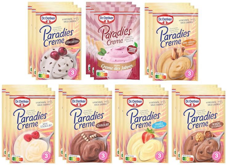 🥄 21er Pack Dr. Oetker Paradies Creme Probier Set mit 7 Sorten für 22,94€ (statt 27€)