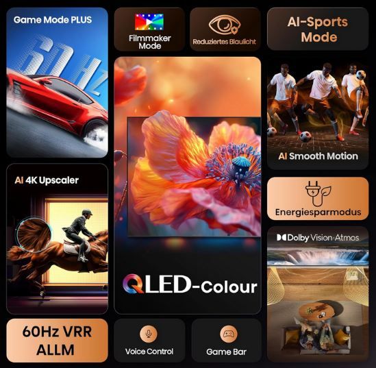 📺 Hisense 85E7Q 85 4K UHD QLED Smart TV für 755,47€ (statt 899€)