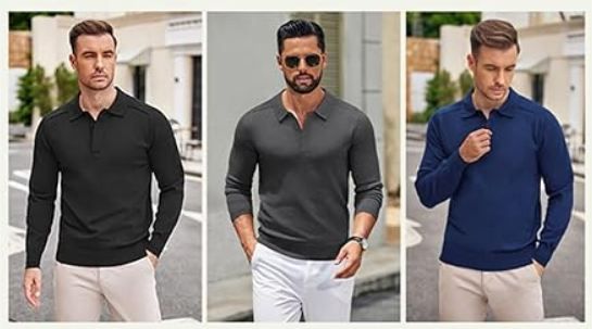 👕 Coofandy Langarm Poloshirt mit Polokragen in vielen Farben ab 13,49€ (statt 26€)