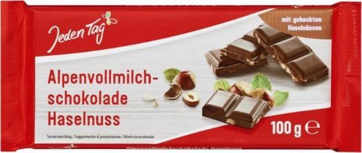 🍫 15 Tafeln Jeden Tag Alpenvollmilch Haselnuss Schokolade (1,5kg) ab 7,35€ (statt 15€)