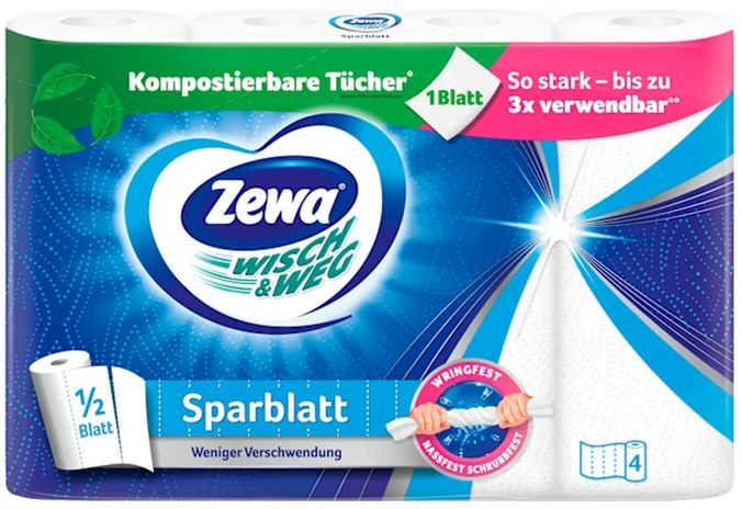 🧻 4 x 4er Pack Zewa Sparblatt Küchenpapier ab 8,16€ (statt 12€)   Neukunden