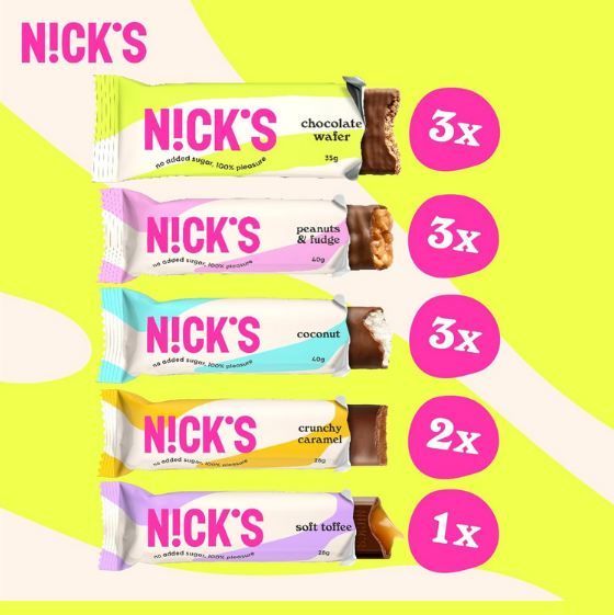 🍫 12er Pack NICKS Keto Riegel Favoriten Mix Box ab 12,84€ (statt 19€)