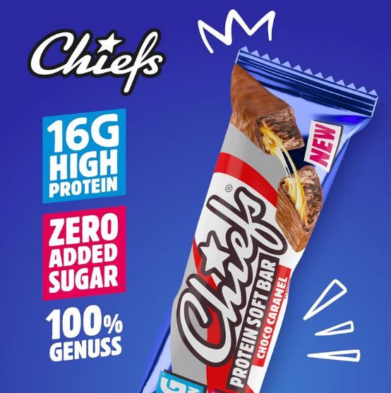 🍫 15er Pack Chiefs Schokolade Karamell Soft Protein Riegel ab 22,38€ (statt 32€)