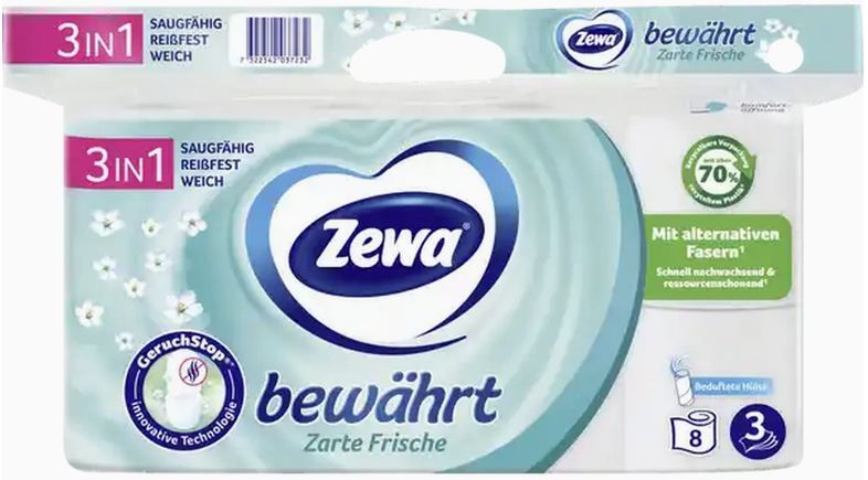 🧻 32 Rollen Zewa Bewährt Zarte Frische Toilettenpapier, 3-lagig ab 8,96€ (statt 16€) 🧻 32 Rollen Zewa Bewährt Zarte Frische Toilettenpapier, 3 lagig ab 8,96€ (statt 16€)