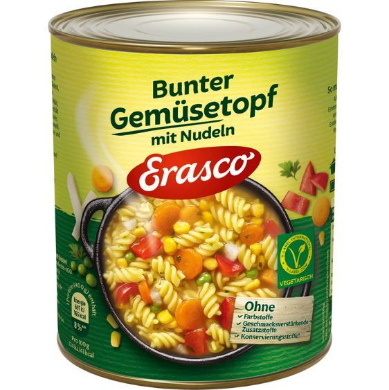 🍲 4 x 800g Erasco Bunter Gemüsetopf, vegetarisch ab 8,96€ (statt 14€)
