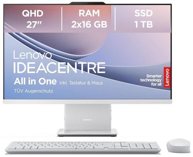 🖥️ Lenovo IdeaCentre AiO PC mit 27 QHD, i7 240H, 32GB/1TB für 979,99€ (statt 1.199€)