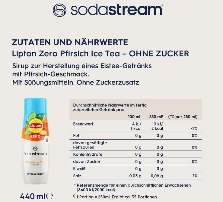 🍹 3er Pack SodaStream Lipton Ice Tea Pfirsich Zero Sirup ab 9,40€ (statt 15€)