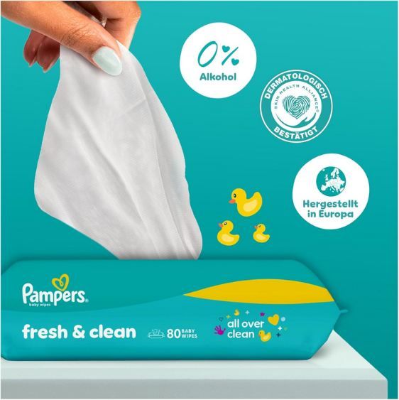 👶🏻 30 x 80er Pack (2.400 Stk.!) Pampers Fresh Clean Feuchttücher ab 36€ (statt 47€) 👶🏻 30 x 80er Pack (2.400 Stk.!) Pampers Fresh Clean Feuchttücher ab 36€ (statt 47€)