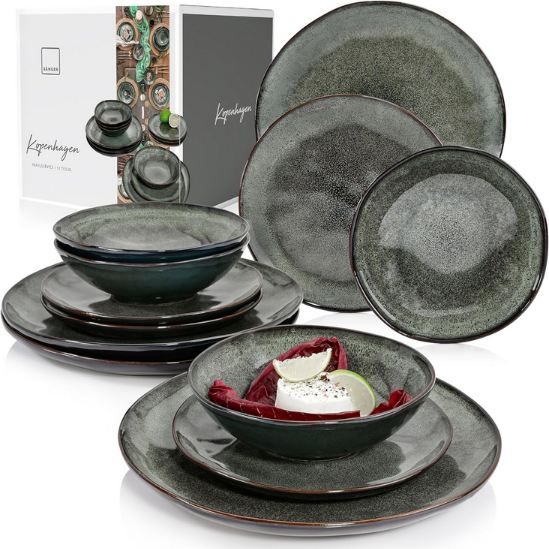 🍽️ Sänger Kopenhagen Steingut Teller Set, 12-tlg. für 101,99€ (statt 128€)
