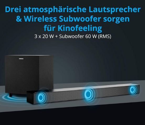 🔊 Medion S61022 3.1 Dolby Atmos Soundbar mit Subwoofer für 99,85€ (statt 135€)