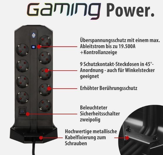 🔌 Brennenstuhl Gaming 9-Fach Steckdosenturm mit USB & RGB für 84,90€ (statt 108€) 🔌 Brennenstuhl Gaming 9 Fach Steckdosenturm mit USB & RGB für 84,90€ (statt 108€)