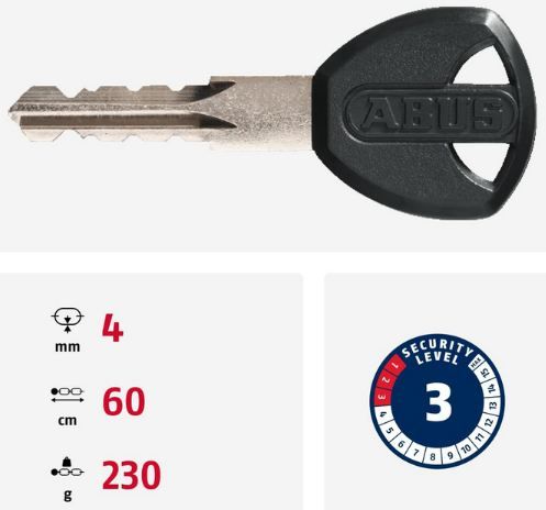 ⛓️ ABUS 1500 Web Kettenschloss, 4mm für 10,99€ (statt 17€)