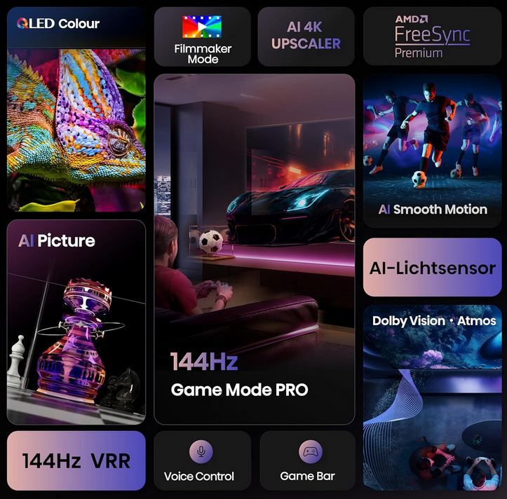 📺 Hisense 85E7Q PRO 85 4K QLED Smart TV mit 144Hz für 999€ (statt 1.149€)