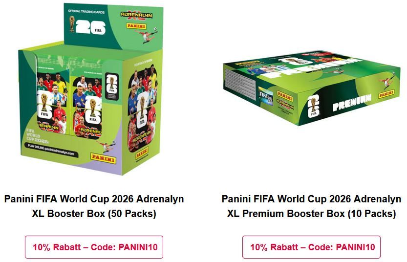 ⚽ Zavvi:  10% Rabatt auf Panini Fifa Worldcup 2026 Booster Trading Cards