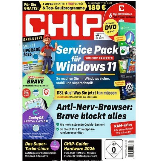 🖥️ Chip Plus im Jahres Abo mit 12 Ausgaben für nur 34,90€ (statt 107€)