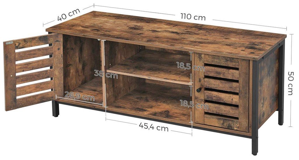 📺 VASAGLE Lowboard mit 2 Schränke und 2 Regalebenen für 48,99€ (statt 63€)