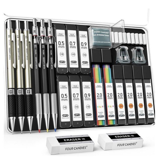 ✏️ Four Candies 25tlg Metal Druckbleistift-Set mit über 400 Minen für 11,19€ (statt 16€)