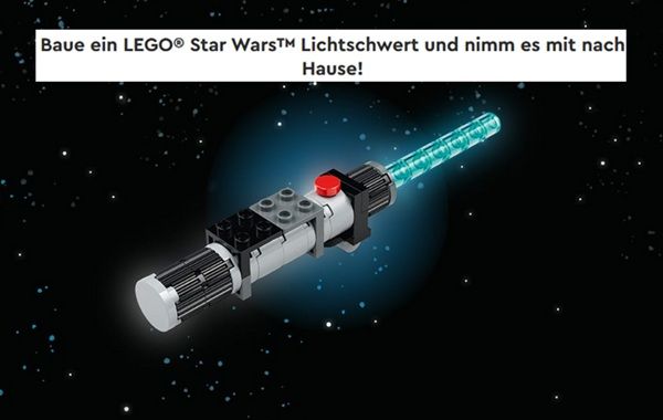 🧱 Gratis LEGO Star Wars Lichtschwert bei Bauaktion in LEGO Stores am 04. & 05.03.