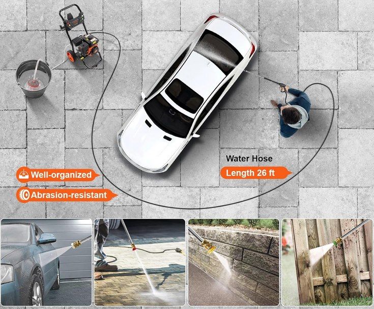 💦 VEVOR Benzin Hochdruckreiniger mit bis zu 10L/min + 5 Düsen für 239€ (statt 286€)