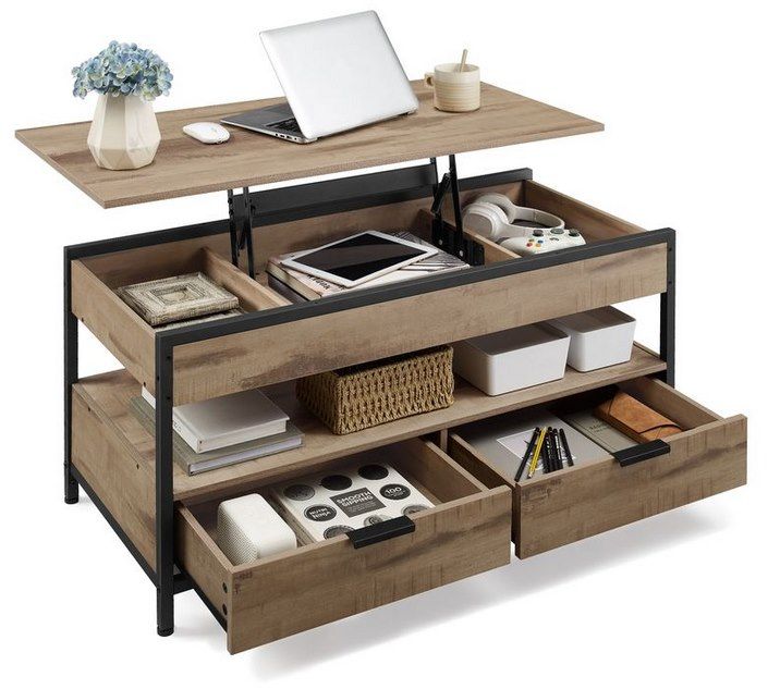 VASAGLE Couchtisch mit Schubladen für 61,99€ (statt 76€)