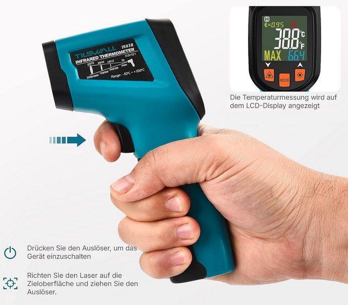 🌡️ Tilswall Infrarot Thermometer -50°C bis 600°C für 15,99€ (statt 24€) 🌡️ Tilswall Infrarot Thermometer 50°C bis 600°C für 15,99€ (statt 24€)
