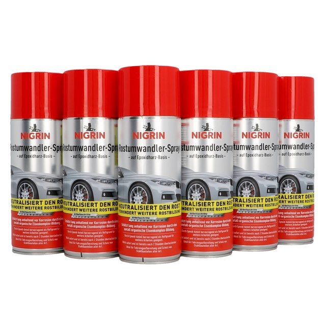 🚗 6x NIGRIN Rostumwandler Spray mit Grundierung 400ml für 44,10€ (statt 63€)