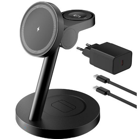 🧲 KPON 3in1 Magsafe Ladestation inkl. Adapter für 18,99€ (statt 25€)