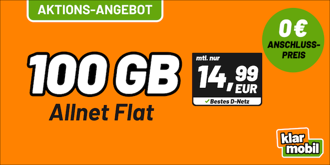 🥇 Preis/Leistungs-Knaller! 📱 Telekom Allnet mit 100GB 5G für nur 14,99€ mtl. 🥇 Preis/Leistungs Knaller! 📱 Telekom Allnet mit 100GB 5G für nur 14,99€ mtl.