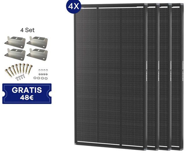 🌞 4x Renogy ShadowFlux 200W Solarmodul (N Type) + Z Halterung ab 547,40€ (statt 750€)