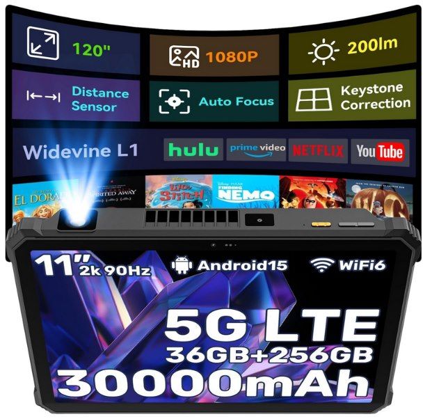 🎥 Blackview Active 12 Pro 5G Rugged Tablet mit Projektor für 392,51€ (statt 524€)