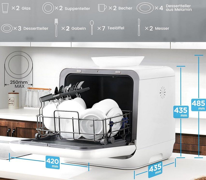 🍴 Midea Mini Geschirrspüler mit Wassertank & App Steuerung für 186,99€ (statt 220€)