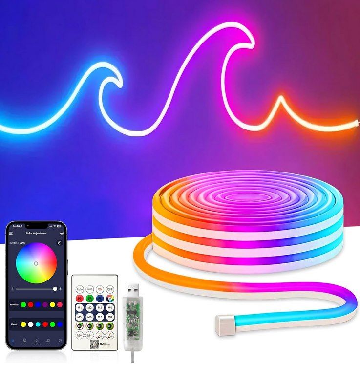 🌈 ezmyma RGB IC Neon LED Streifen (2m) für 7,99€ (statt 15€)