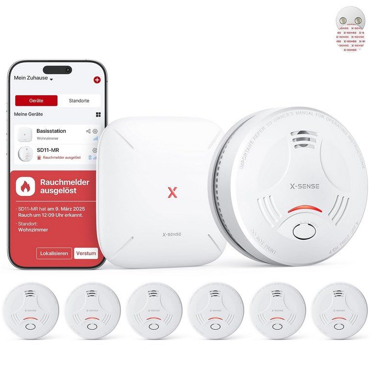 👨‍🚒 6x X-Sense SD11 Smarter Rauchmelder mit WLAN + Basisstation für 103,84€ (statt 150€)