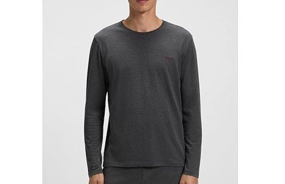 👕 BOSS Herren Ls Shirt R Loungew Longsleeve in Charcoal ab 25€ (statt 39€)